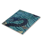 Repro  Blauw Zeepaardje De Morgan tegels Tegeltje (Zijkant)