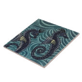 Repro  Blauw Zeepaardje De Morgan tegels Tegeltje (Zijkant)