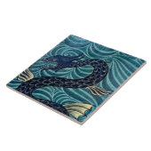 Repro  Blauw Zeepaardje De Morgan tegels Tegeltje (Zijkant)