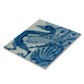 Repro  Blauwe pauwenvogel De Morgan tegels Tegeltje (Zijkant)