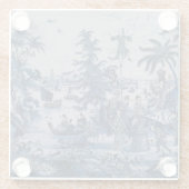 Repro Chinoiserie  Delft Blue and White Glazen Onderzetter (Achterkant)
