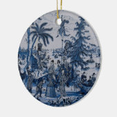 Repro Chinoiserie Delft Blue en White Tegel Keramisch Ornament (Links)