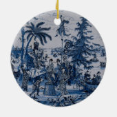 Repro Chinoiserie Delft Blue en White Tegel Keramisch Ornament (Achterkant)
