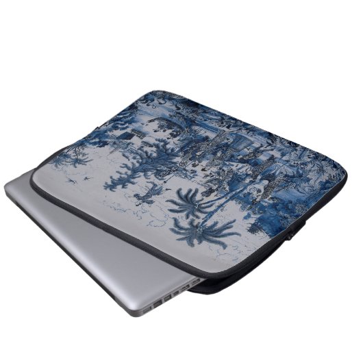 Repro Chinoiserie Delft Blue en White Tegel Laptop Sleeve (Voorkant onderkant)