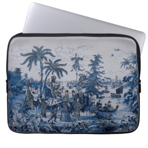 Repro Chinoiserie Delft Blue en White Tegel Laptop Sleeve
