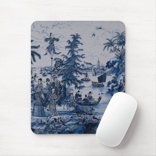 Repro Chinoiserie Delft Blue en White Tegel Muismat (Met muis)