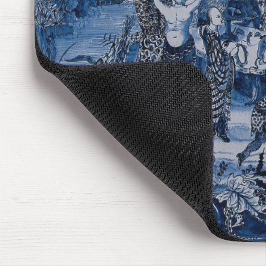 Repro Chinoiserie Delft Blue en White Tegel Muismat (Hoek)