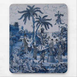 Repro Chinoiserie Delft Blue en White Tegel Muismat