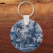 Repro Chinoiserie Delft Blue en White Tegel Sleutelhanger (Achterkant)