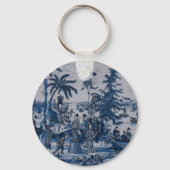 Repro Chinoiserie Delft Blue en White Tegel Sleutelhanger (Achterkant)