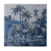 Repro Chinoiserie Delft Blue en White Tegel Tegeltje (Voorkant)