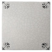 Repro Crazed Dark Charcoal Corners Delft Tegeltje (Voorkant)