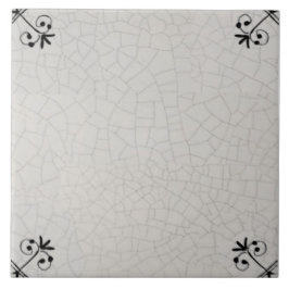 Repro Crazed Dark Charcoal Corners Delft Tegeltje