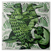 Repro De Morgan Birds+Chick Hatching Handschilderd Tegeltje (Voorkant)