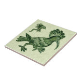 Repro De Morgan Green Hoopoe Bird Ceramic Tile Tegeltje (Zijkant)