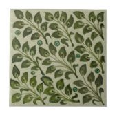 Repro De Morgan Green Leafy Foliage Field Tile Tegeltje (Voorkant)