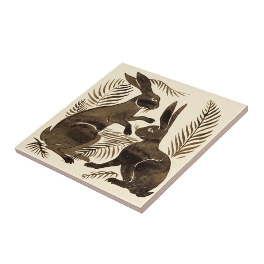 Repro De Morgan Pair van Chocolate Rabbits Tegeltje (Zijkant)