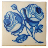 Repro Deftware Floral Bouquet Blue Delft Tile Tegeltje (Voorkant)