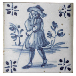 Repro Deftware Man Blue Delft Tegel Tegeltje