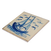Repro Deftware Ship Sail Boat Blue Delft Tegel Tegeltje (Zijkant)