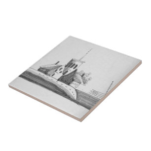 Repro Delft Black en White nederlandse chapel Tege Tegeltje