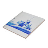 Repro Delft blue en White nederlandse chapel Tegel Tegeltje (Zijkant)