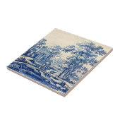 Repro Delft Blue en White Tile River Scene Tegeltje (Zijkant)