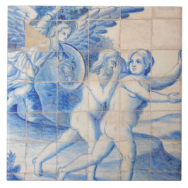 Repro Delft Tile Adam en Eva Expulsion Tegeltje