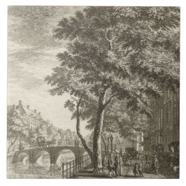 Repro Delft Tile Amsterdam Street Scene Tegeltje