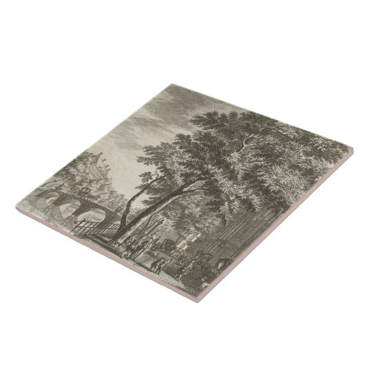 Repro Delft Tile Amsterdam Street Scene Tegeltje (Zijkant)