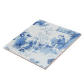 Repro Delft Tile Blue Chinoiserie Tegeltje (Zijkant)
