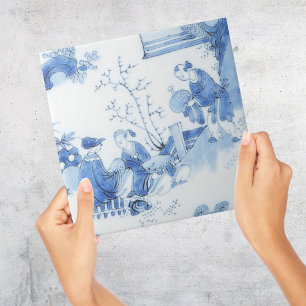 Repro Delft Tile Blue Chinoiserie Tegeltje