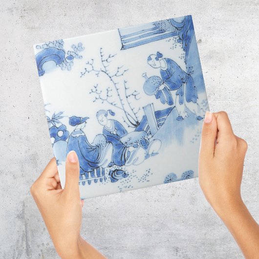 Repro Delft Tile Blue Chinoiserie Tegeltje