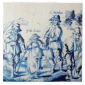 Repro Delft Tile Blue Les Gueux Tegeltje (Voorkant)