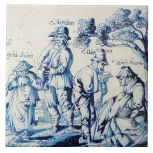 Repro Delft Tile Blue Les Gueux Tegeltje