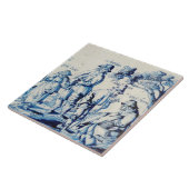Repro Delft Tile Blue Les Gueux Tegeltje (Zijkant)