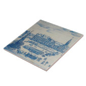 Repro Delft Tile Nuremberg Town Square Blue Tegeltje (Zijkant)