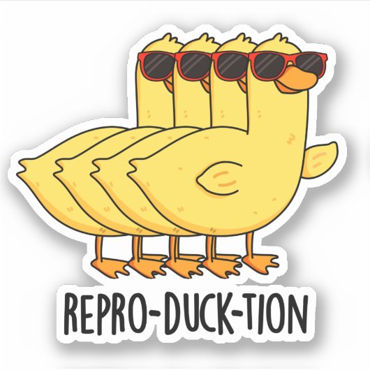Repro-duck-tion Funny Animal Duck Pun Sticker (Voorkant)