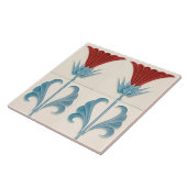 Repro Duitse Art Nouveau Jugendstil Bloem Tegeltje (Zijkant)