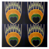 Repro Duitse Art Nouveau Jugendstil Frieze Grens Tegeltje (Voorkant)