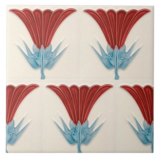 Repro Duitse Art Nouveau Jugendstil Frieze Grens Tegeltje (Voorkant)