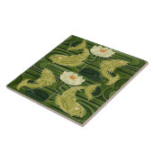 Repro Duitse Art Nouveau Jugendstil Vijvervis Tegeltje (Zijkant)