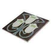 Repro Edwardian Art Nouveau Black Tulip Floral Tegeltje (Zijkant)
