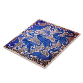 Repro Edwardian Art Nouveau Blue Grey Tile Tegeltje (Zijkant)