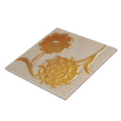 Repro Edwardian Art Nouveau Sunflower Floral Tile Tegeltje (Zijkant)