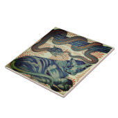 Repro Edwardian Art Nouveau Tiger Snake Tile Tegeltje (Zijkant)