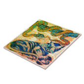 Repro Edwardian Art Nouveau Tiger Snake Tile Tegeltje (Zijkant)