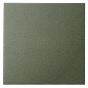 Repro Faux Crackle Glaze Green Tile Tegeltje