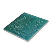 Repro Faux Relief Molded Marsh Lily Pond Butterfly Tegeltje (Zijkant)