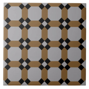 Repro Geometric Azulejos Mosaic Grey Gold Tegel Tegeltje